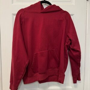 Maroon Burgundy Oversized Solid Basic Hoodie Sweatshirt Size Large
